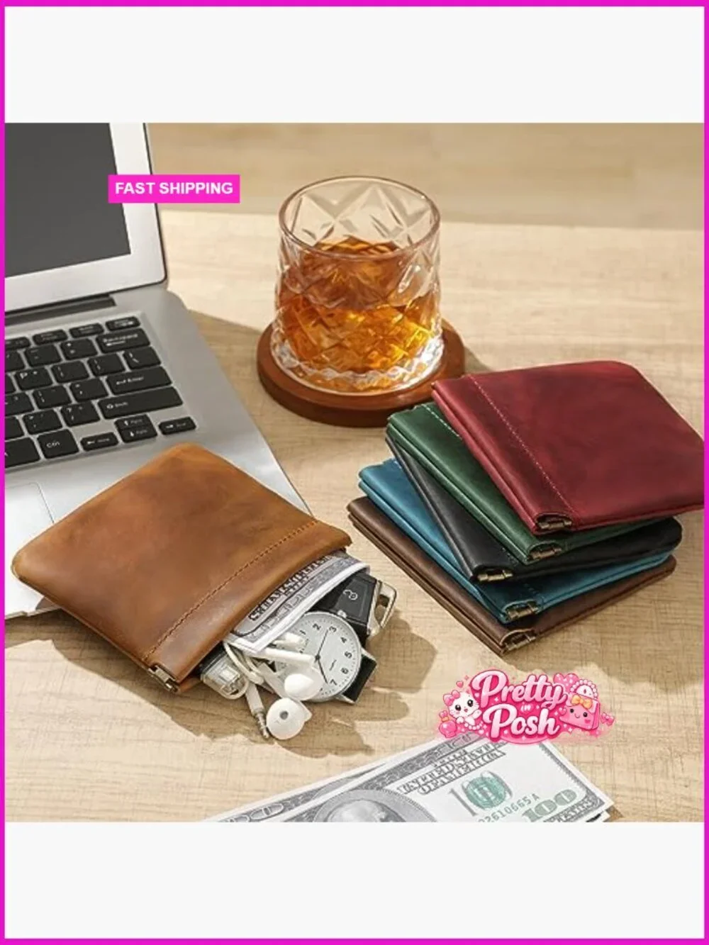 Genuine Leather Mini Coin Purse, Squeeze Wallet Change Holder